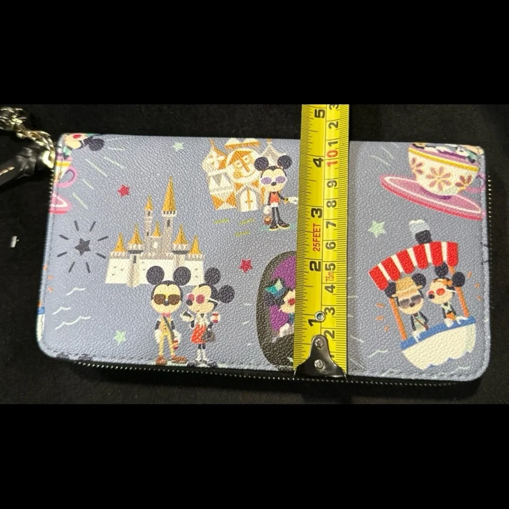 Dooney Bourke Disney Hipster Mickey and Minnie all around the park Wristlet